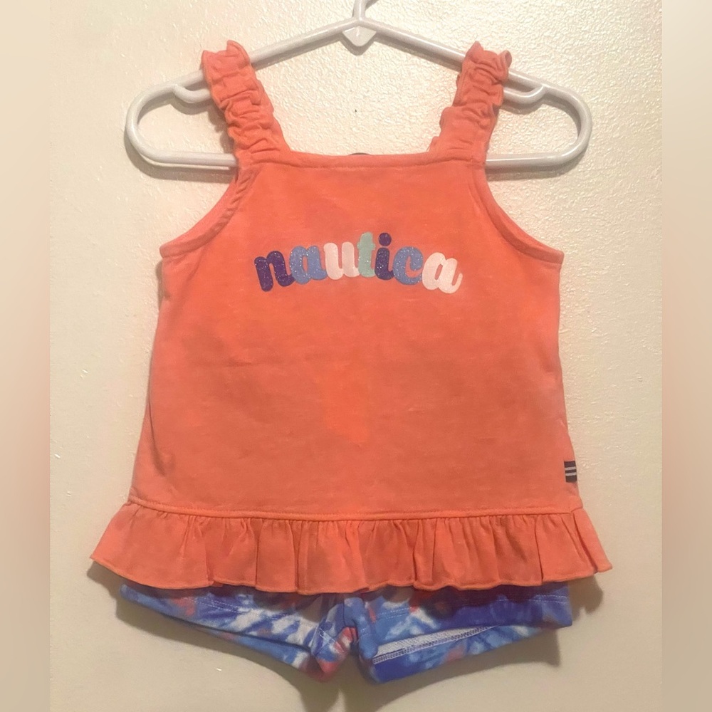 Nautica Coral Toddler Tee with Logo Print NWT